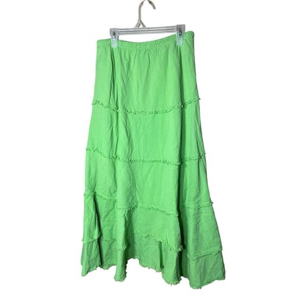 Soft Surroundings Green Tiered Maxi Skirt Size S - Picture 6 of 7